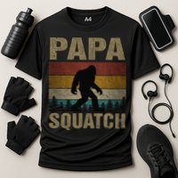 Papa Squatch Bigfoot Papa Sasquatch Yeti Family Cooling Performance Crew T-Shirt