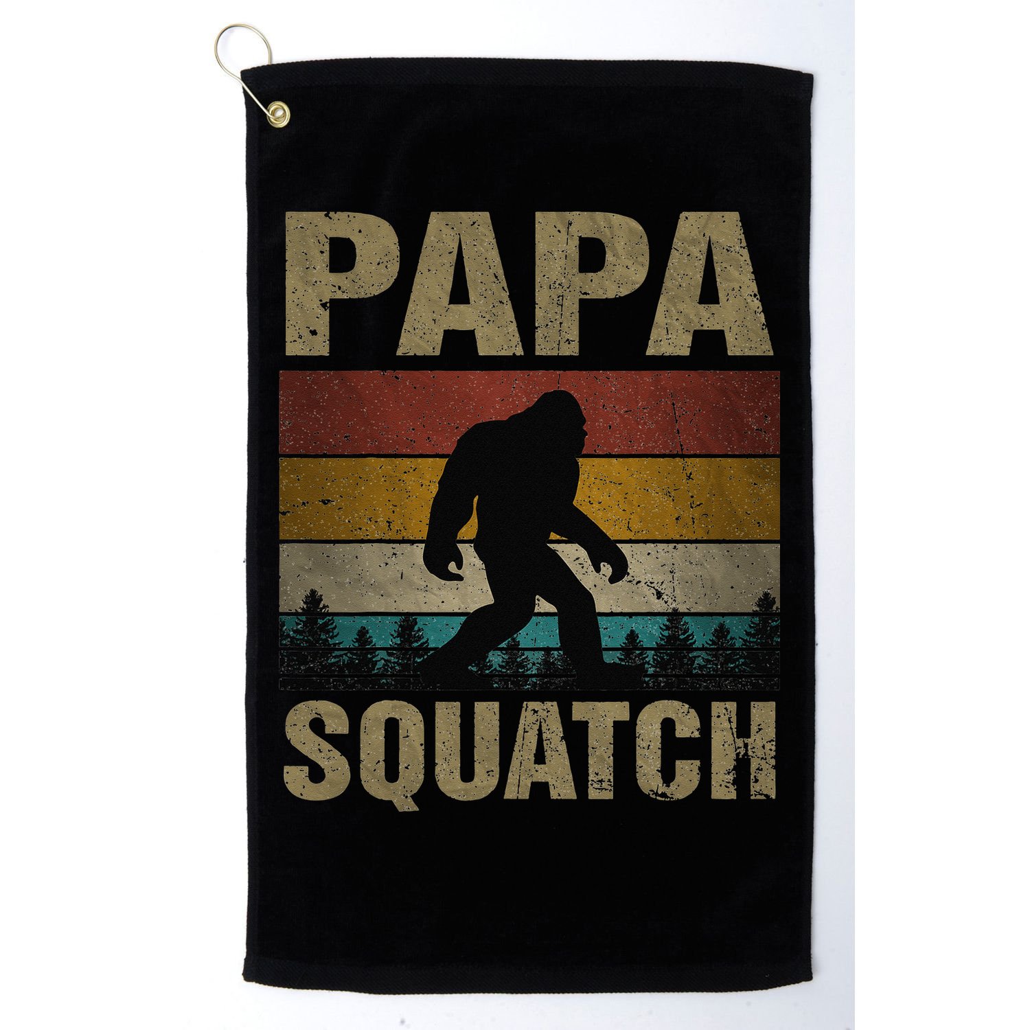 Papa Squatch Bigfoot Papa Sasquatch Yeti Family Golf Towel