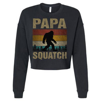 Papa Squatch Bigfoot Papa Sasquatch Yeti Family Cropped Pullover Crew