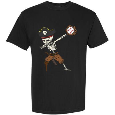 Pirate Skeleton Baseball Catcher Halloween Garment-Dyed Heavyweight T-Shirt