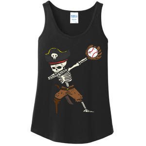 Pirate Skeleton Baseball Catcher Halloween Ladies Essential Tank