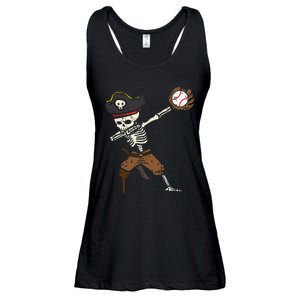 Pirate Skeleton Baseball Catcher Halloween Ladies Essential Flowy Tank