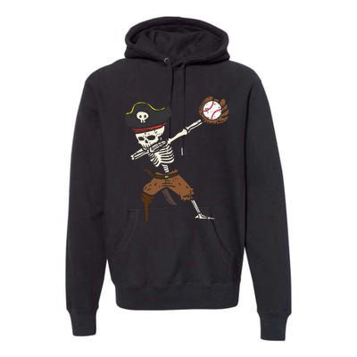 Pirate Skeleton Baseball Catcher Halloween Premium Hoodie