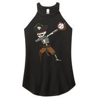 Pirate Skeleton Baseball Catcher Halloween Women's Perfect Tri Rocker Tank