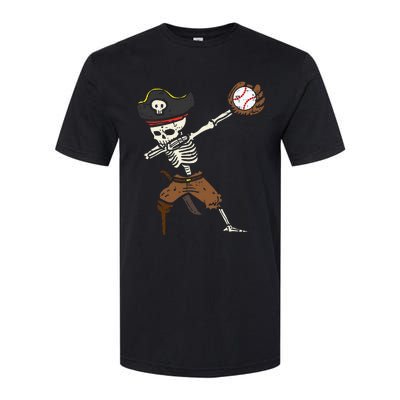 Pirate Skeleton Baseball Catcher Halloween Softstyle CVC T-Shirt