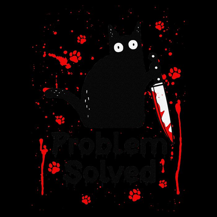 Problem Solved Bloody Funny Black Cat With Knife Cat Lovers Daily Commute Backpack
