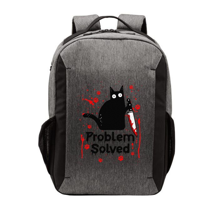 Problem Solved Bloody Funny Black Cat With Knife Cat Lovers Vector Backpack