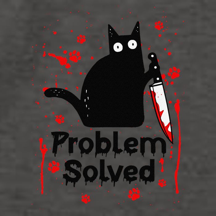 Problem Solved Bloody Funny Black Cat With Knife Cat Lovers Vector Backpack
