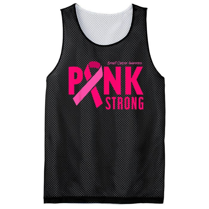 Pink Strong Breast Cancer Awareness Mesh Reversible Basketball Jersey Tank