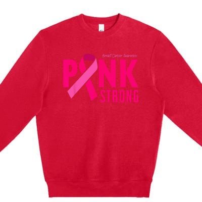 Pink Strong Breast Cancer Awareness Premium Crewneck Sweatshirt