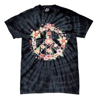 Peace Sign Bright Colorful Flowers 60s 70s Hippie Costume Tie-Dye T-Shirt