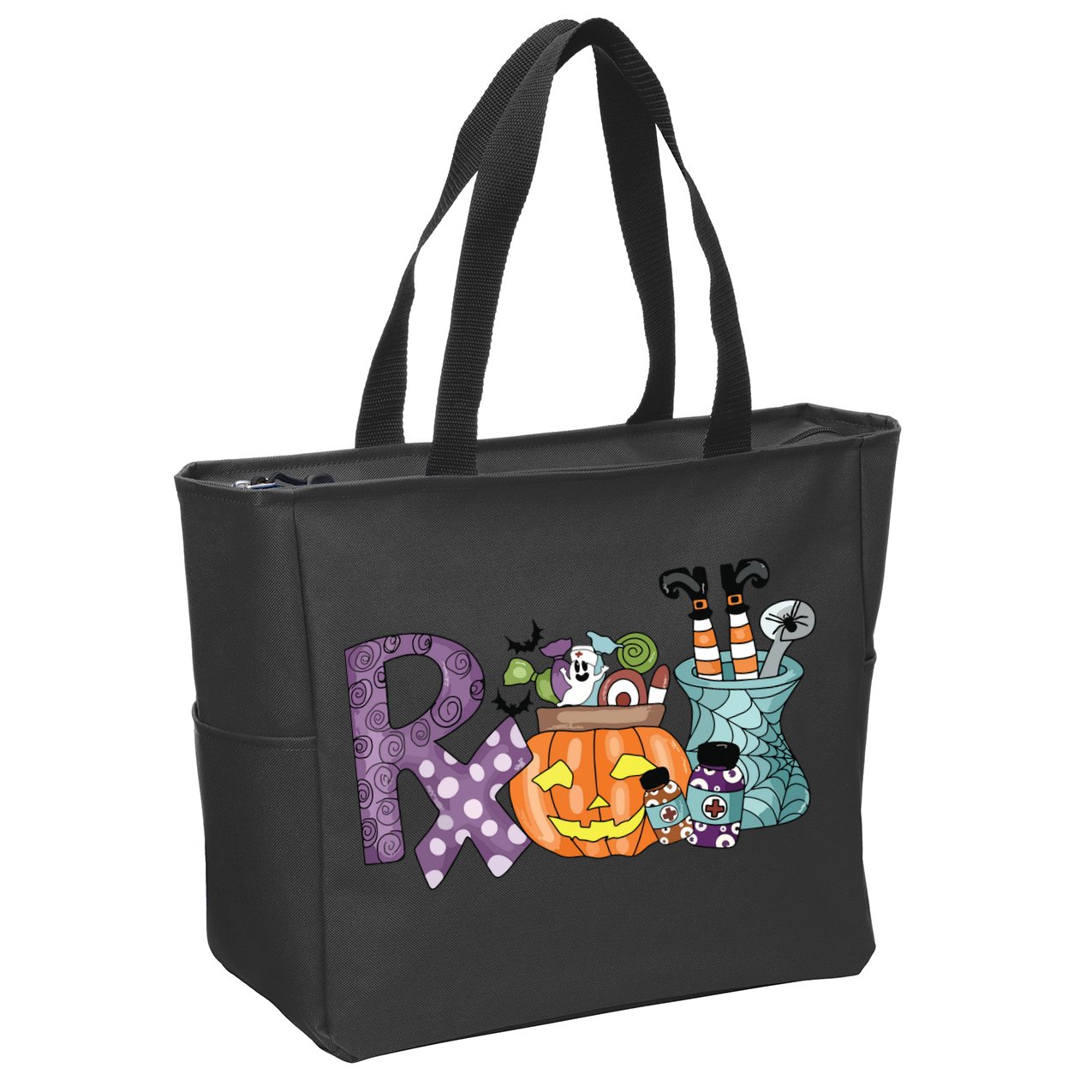Pharmacy Squad Boo Crew Pharmacist Pharmacy Tech Halloween Zip Tote Bag