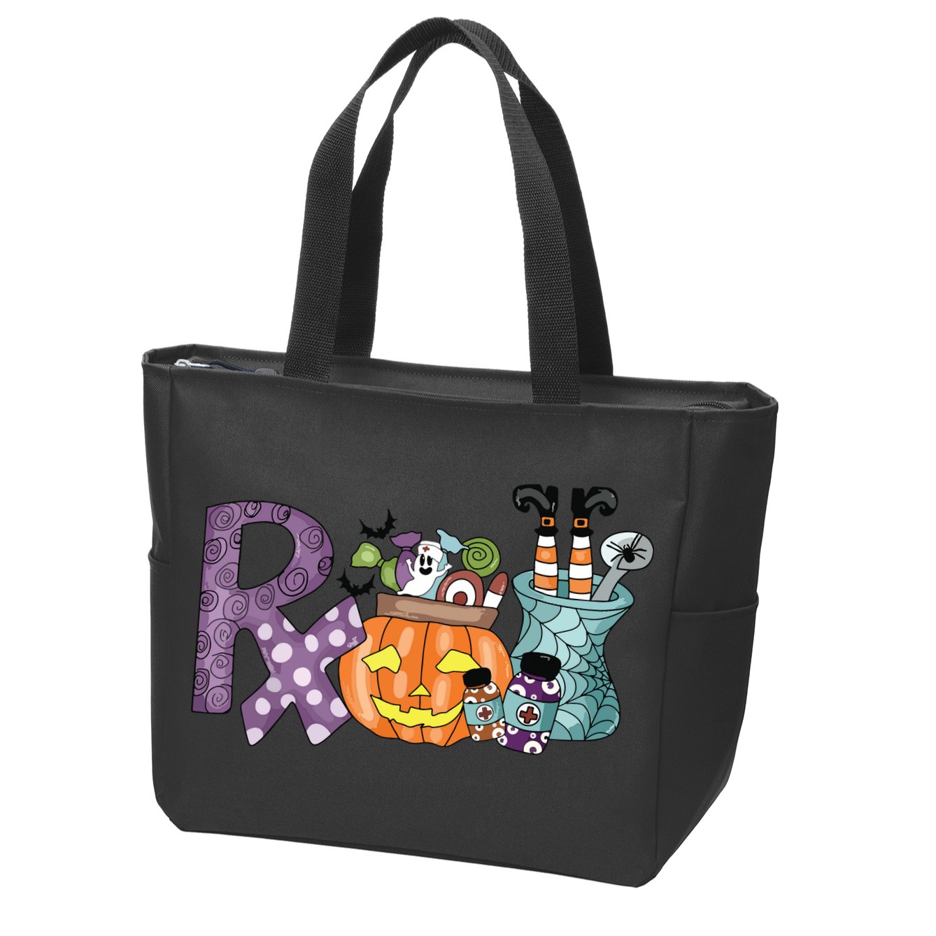 Pharmacy Squad Boo Crew Pharmacist Pharmacy Tech Halloween Zip Tote Bag