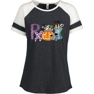 Pharmacy Squad Boo Crew Pharmacist Pharmacy Tech Halloween Enza Ladies Jersey Colorblock Tee