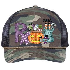 Pharmacy Squad Boo Crew Pharmacist Pharmacy Tech Halloween Retro Rope Trucker Hat Cap