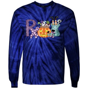 Pharmacy Squad Boo Crew Pharmacist Pharmacy Tech Halloween Tie-Dye Long Sleeve Shirt