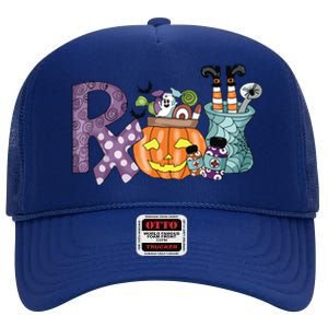 Pharmacy Squad Boo Crew Pharmacist Pharmacy Tech Halloween High Crown Mesh Back Trucker Hat