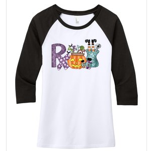 Pharmacy Squad Boo Crew Pharmacist Pharmacy Tech Halloween Women's Tri-Blend 3/4-Sleeve Raglan Shirt