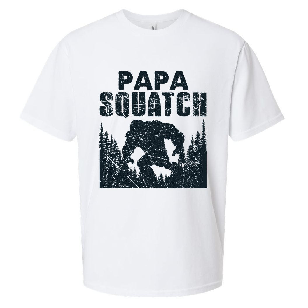 Papa Squatch Bigfoot Dad Father's Day Sueded Cloud Jersey T-Shirt