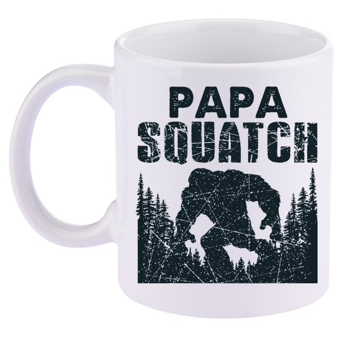 Papa Squatch Bigfoot Dad Father's Day 11oz C Handle Ceramic Mug