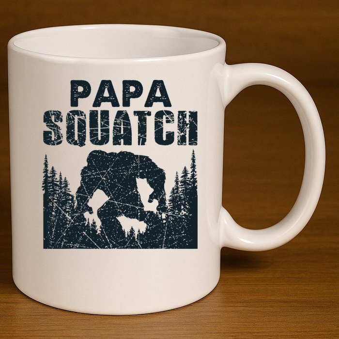 Papa Squatch Bigfoot Dad Father's Day 11oz C Handle Ceramic Mug