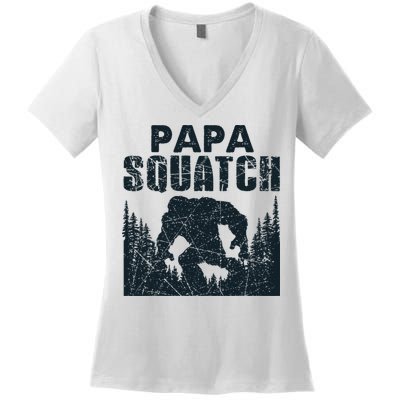 Papa Squatch Bigfoot Dad Father's Day Women's V-Neck T-Shirt