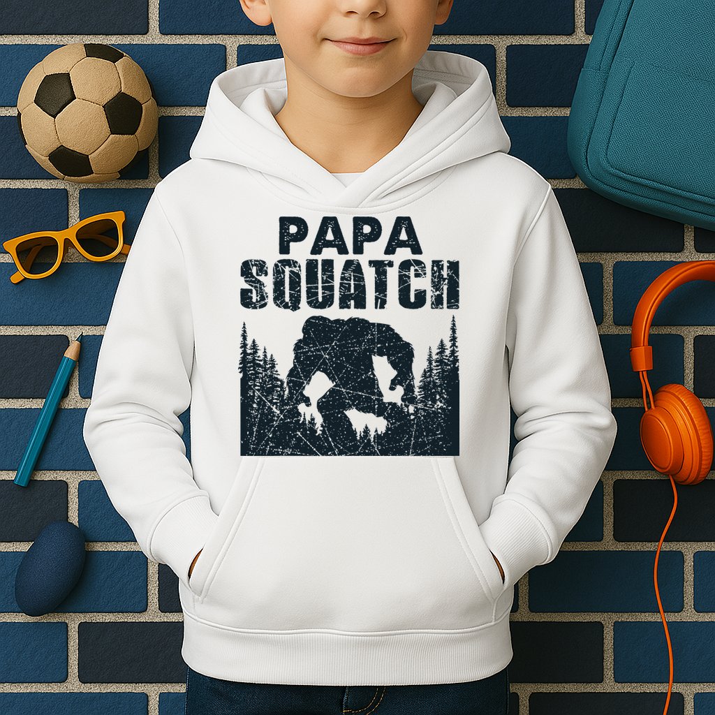 Papa Squatch Bigfoot Dad Father's Day Kids Hoodie