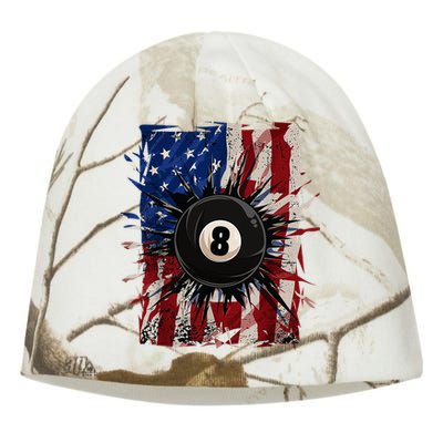 Pool Snooker Billiards Player 8 Ball Usa American Flag Kati - Camo Knit Beanie