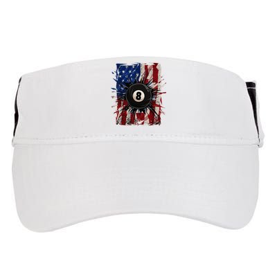 Pool Snooker Billiards Player 8 Ball Usa American Flag Adult Drive Performance Visor