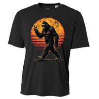 Peace Sign Bigfoot Sasquatch Sunset Graphic Funny Big Foot Gift Cooling Performance Crew T-Shirt