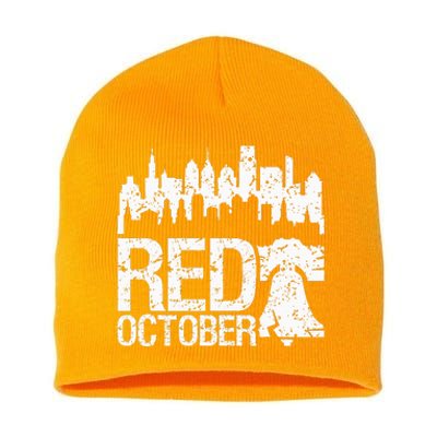 Philly Skyline Baseball Cap Vintage Red October Design Short Acrylic Beanie