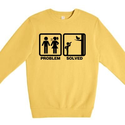 Problem Solved Birdwatching Birding Premium Crewneck Sweatshirt