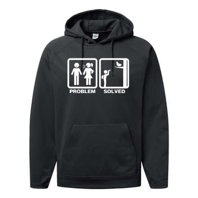 Problem Solved Birdwatching Birding Performance Fleece Hoodie