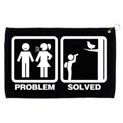 Problem Solved Birdwatching Birding Grommeted Golf Towel