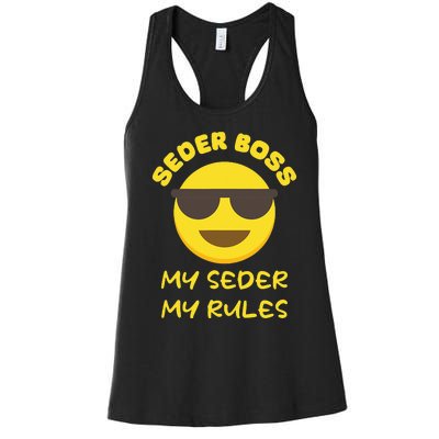 Passover Seder Boss My Rules Jewish Funny PESACH Matzah Women's Racerback Tank