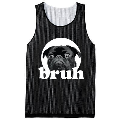 Pug Says Bruh Adorable Dog Funny Humor Fashion Mesh Reversible Basketball Jersey Tank