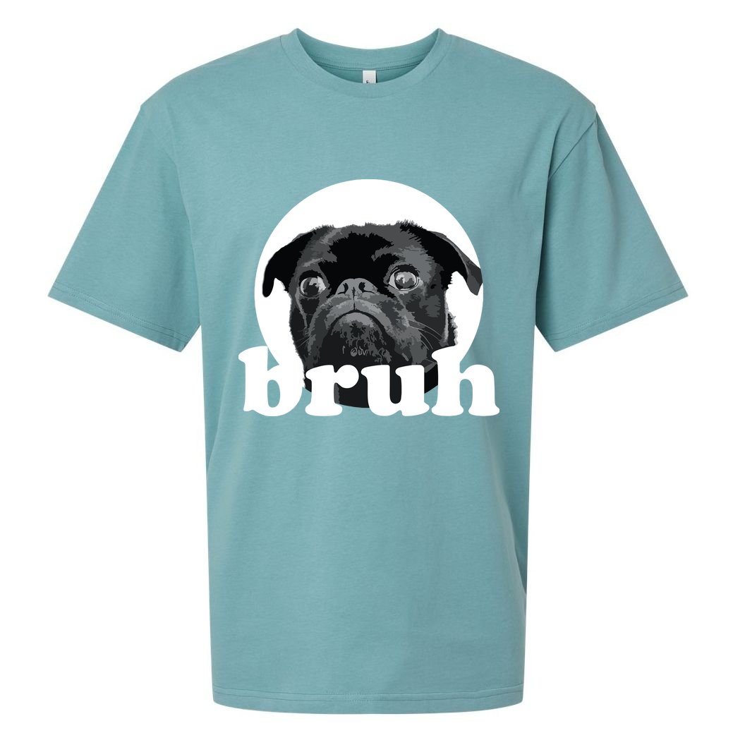 Pug Says Bruh Adorable Dog Funny Humor Fashion Sueded Cloud Jersey T-Shirt