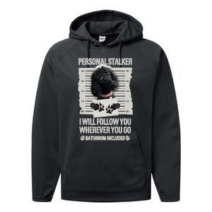 Personal Stalker Black Standard Poodle Sweatshirt Performance Fleece Hoodie