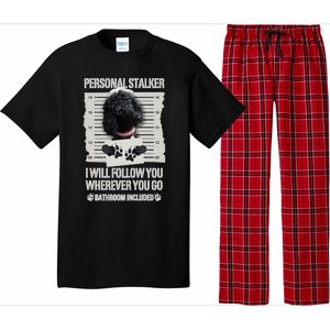 Personal Stalker Black Standard Poodle Sweatshirt Pajama Set