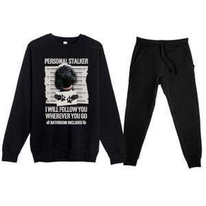 Personal Stalker Black Standard Poodle Sweatshirt Premium Crewneck Sweatsuit Set