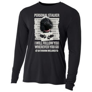 Personal Stalker Black Standard Poodle Sweatshirt Cooling Performance Long Sleeve Crew