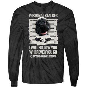 Personal Stalker Black Standard Poodle Sweatshirt Tie-Dye Long Sleeve Shirt