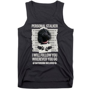 Personal Stalker Black Standard Poodle Sweatshirt Tank Top