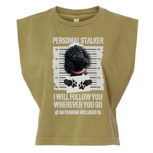 Personal Stalker Black Standard Poodle Sweatshirt Garment-Dyed Women's Muscle Tee