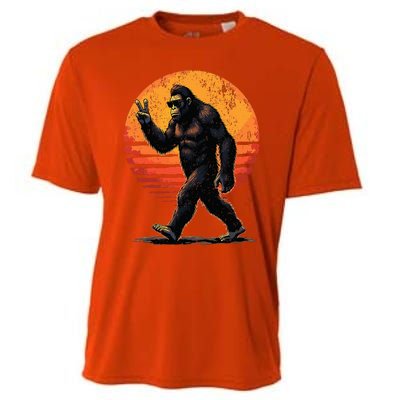 Peace Sign Bigfoot Sasquatch Sunset Graphic Big Foot Cooling Performance Crew T-Shirt