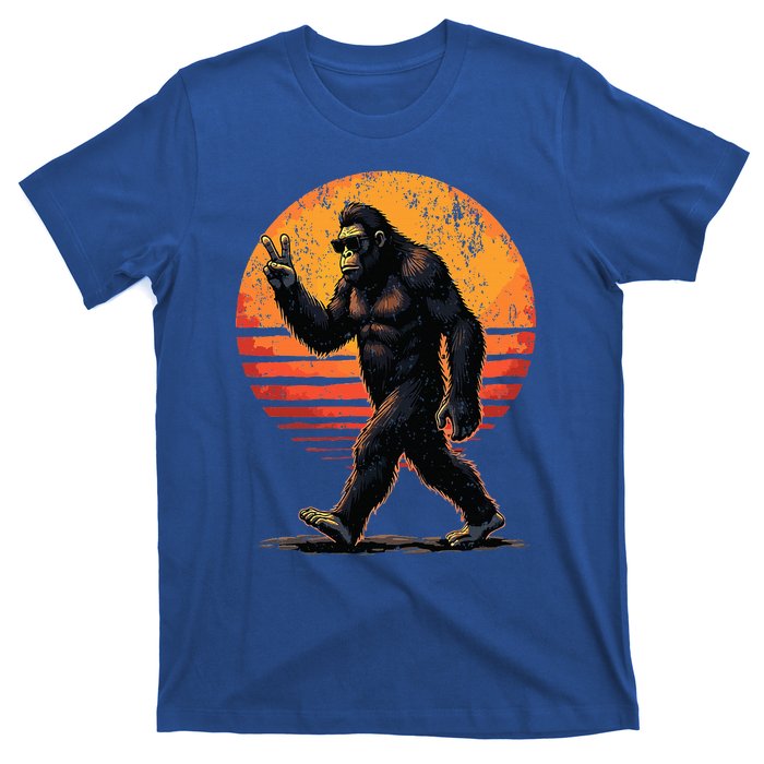 Peace Sign Bigfoot Sasquatch Sunset Graphic Big Foot T-Shirt