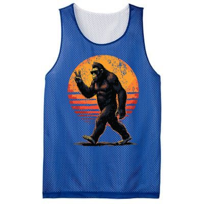 Peace Sign Bigfoot Sasquatch Sunset Graphic Big Foot Mesh Reversible Basketball Jersey Tank