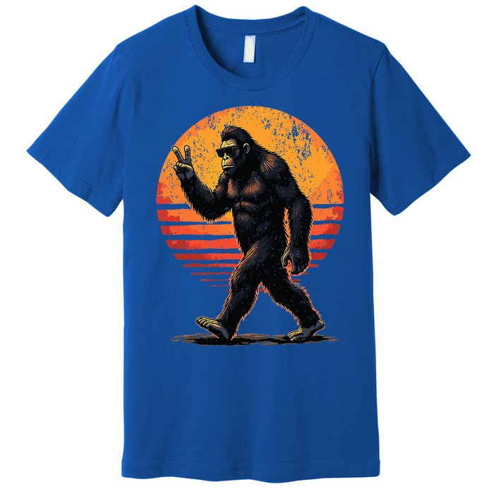 Peace Sign Bigfoot Sasquatch Sunset Graphic Big Foot Premium T-Shirt