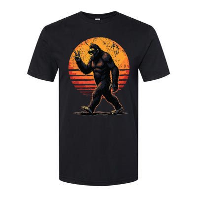 Peace Sign Bigfoot Sasquatch Sunset Graphic Big Foot Softstyle CVC T-Shirt