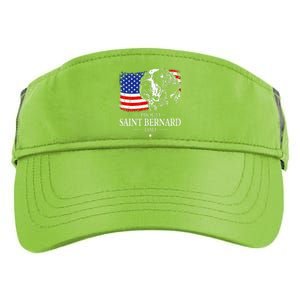 Proud Saint Bernard Dad American Flag Patriotic Dog Gift Adult Drive Performance Visor